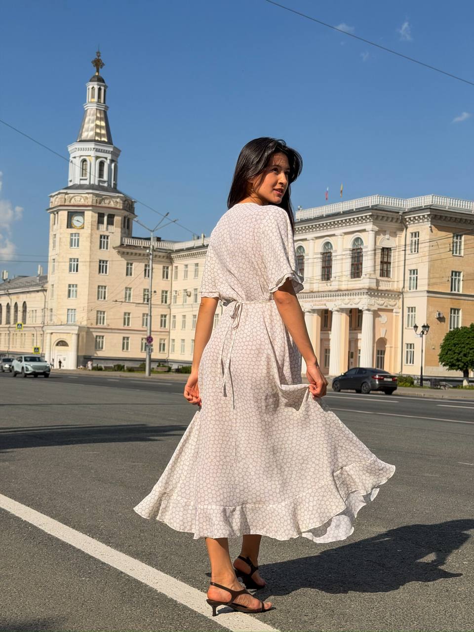 Платье на запах Романтичное из вискозы