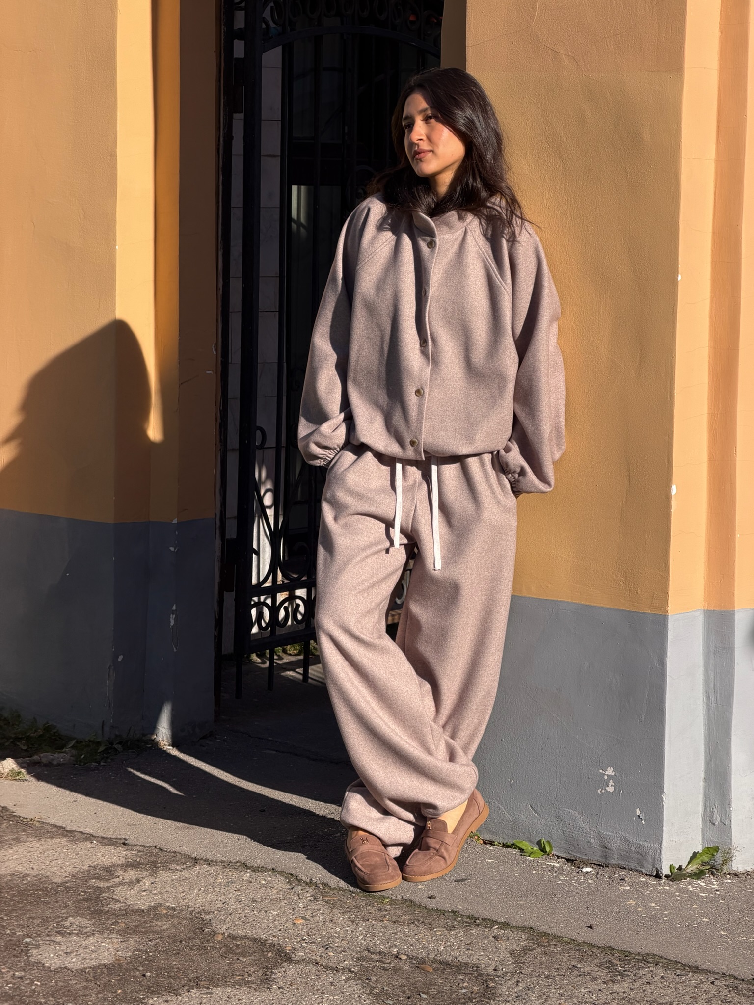 Костюм Лайт бомбер + джоггеры из пальтовой