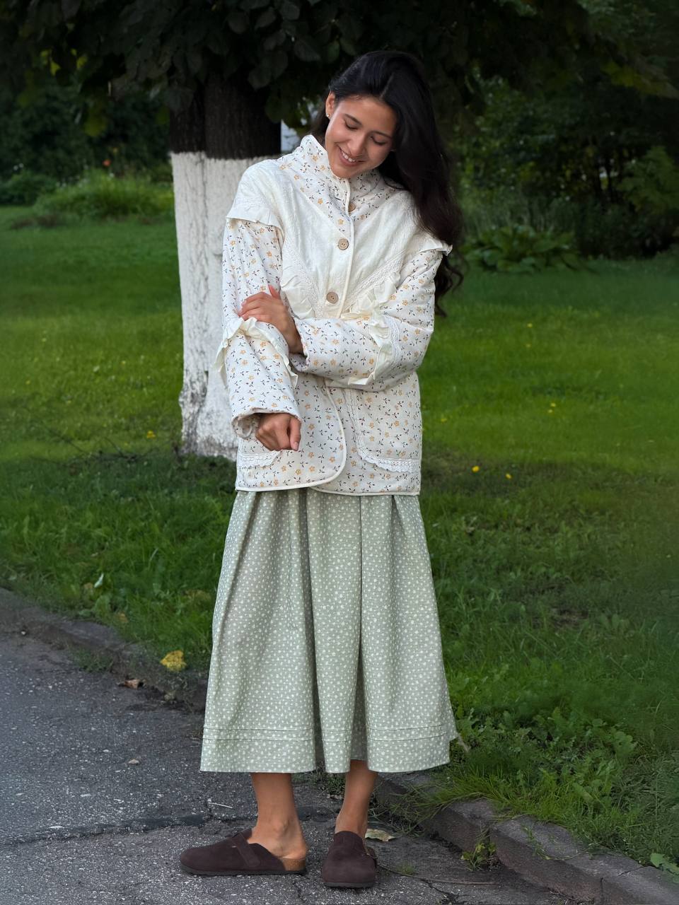 Фуфайка стеганная из льна