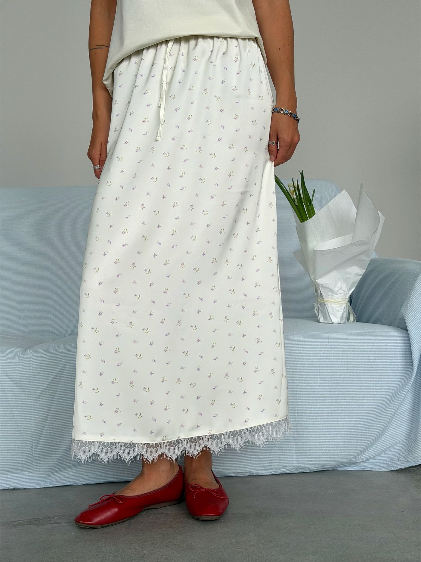 Юбка Романтичная с кружевом 
