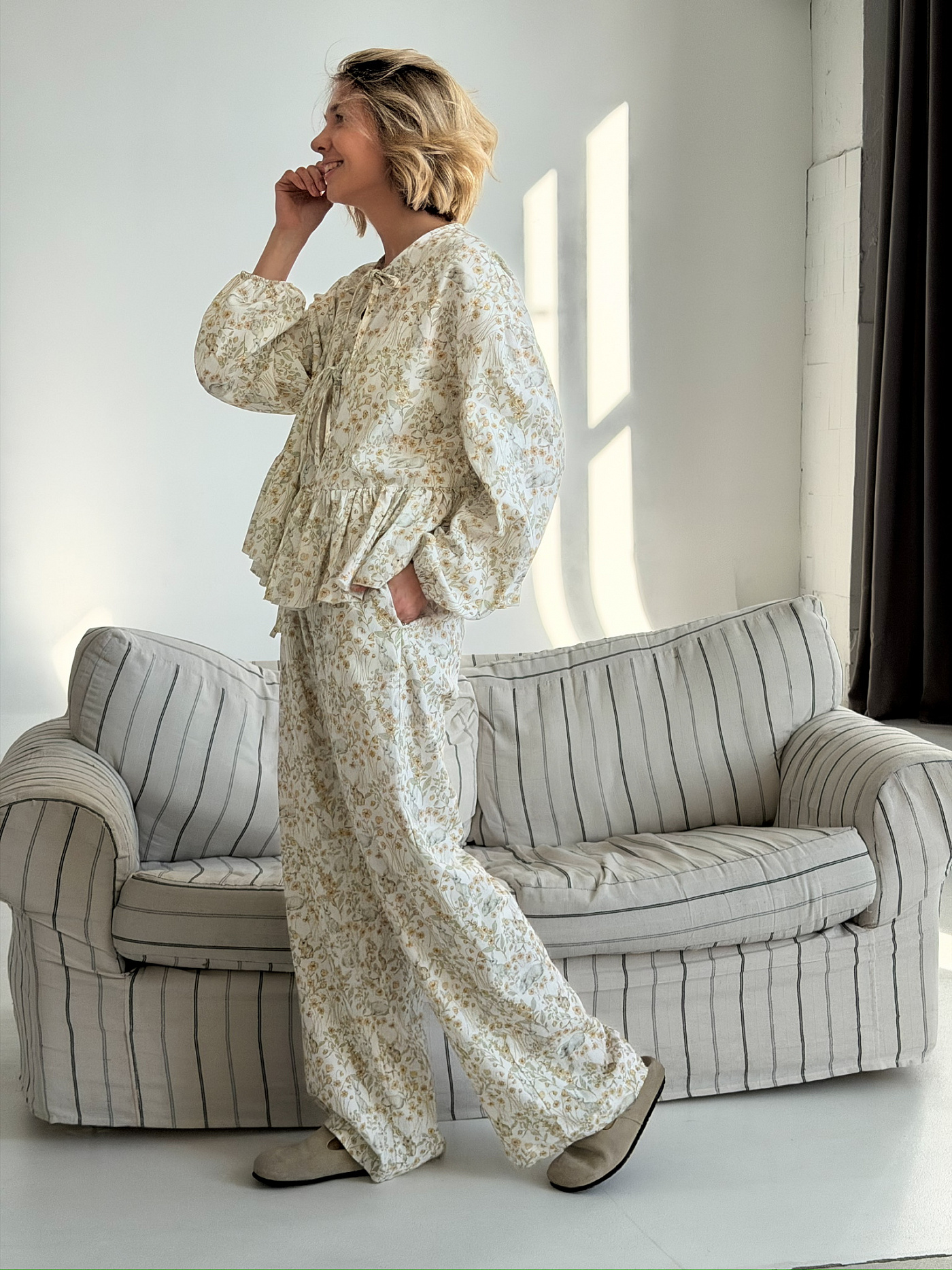 Сет Мальвина блуза + палаццо из хлопка