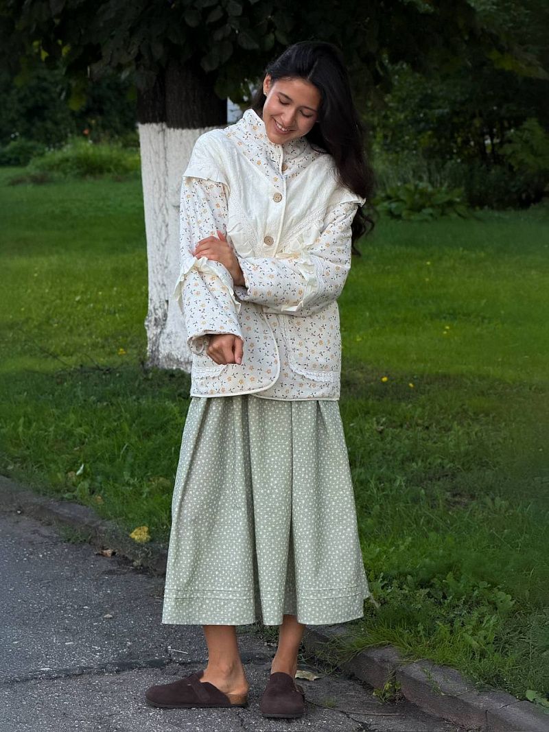 Фуфайка стеганная из льна