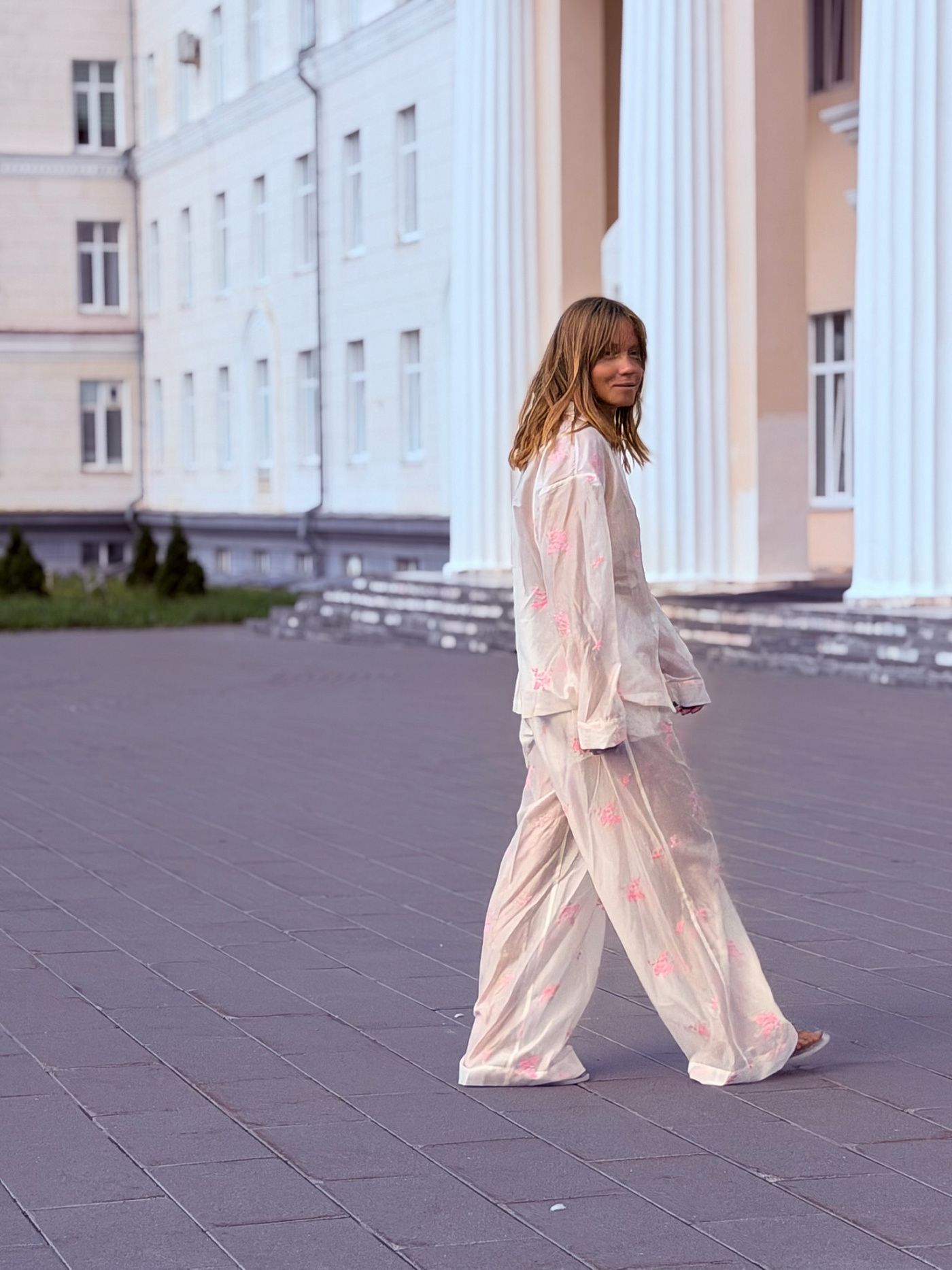 Костюм Рубашка + брюки палаццо из тенселя